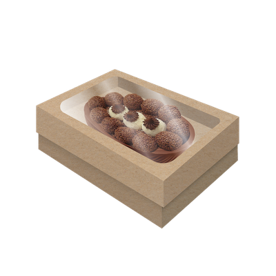 Produto Festcolor - CAIXA OVO TAMPA COM VISOR P PÁSCOA KRAFT LISO