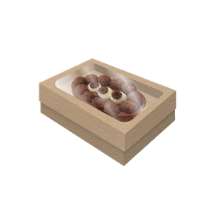 CAIXA OVO TAMPA COM VISOR M PÁSCOA KRAFT LISO