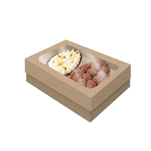 CAIXA 2 OVOS TAMPA COM VISOR M PÁSCOA KRAFT LISO