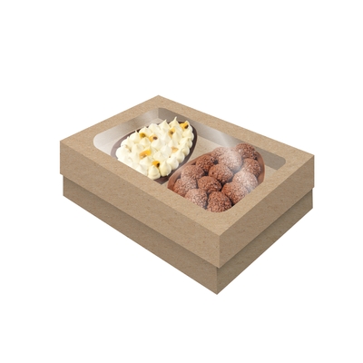 Produto Festcolor - CAIXA 2 OVOS TAMPA COM VISOR M PÁSCOA KRAFT LISO
