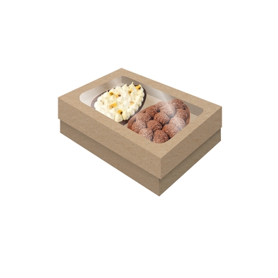 Produto Festcolor - CAIXA 2 OVOS TAMPA COM VISOR P PÁSCOA KRAFT LISO