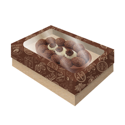 Produto Festcolor - CAIXA OVO TAMPA COM VISOR P PÁSCOA KRAFT PURO CACAU