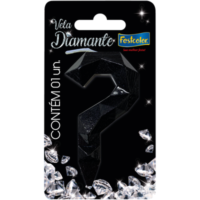 Produto Festcolor - VELA DIAMANTE PRETAINTERROGAÇÃO