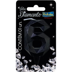 VELA DIAMANTE PRETA N° 6