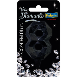 VELA DIAMANTE PRETA N° 8