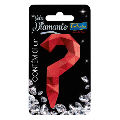 Produto Festcolor - VELA DIAMANTE VERMELHAINTERROGAÇÃO