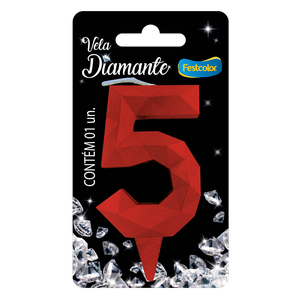 VELA DIAMANTE VERMELHA N° 5