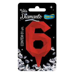 VELA DIAMANTE VERMELHA N° 6