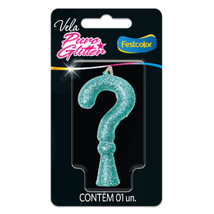 VELA PURO GLITTER TIFFANY INTERROGAÇÃO