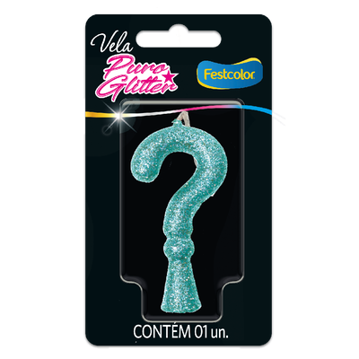 Produto Festcolor - VELA PURO GLITTER TIFFANY INTERROGAÇÃO