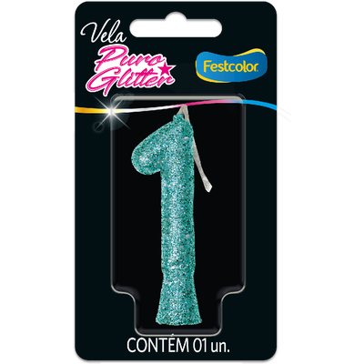 Produto Festcolor - VELA PURO GLITTER TIFFANY N° 1