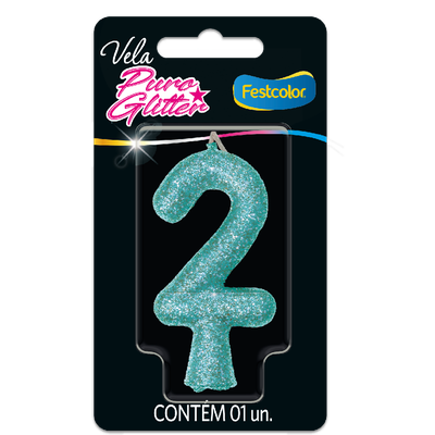 Produto Festcolor - VELA PURO GLITTER TIFFANY N° 2