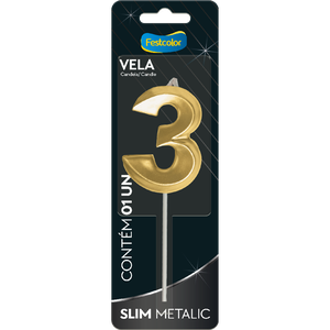 VELA SLIM METALLIC OURO N 3