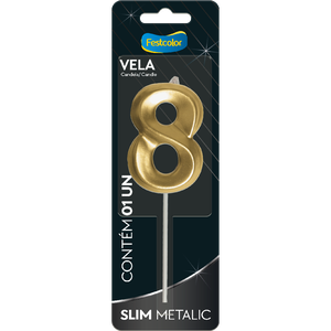 VELA SLIM METALLIC OURO N 8