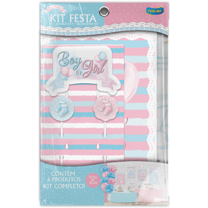 KIT FESTA CHÁ REVELAÇÃO AZUL E ROSA