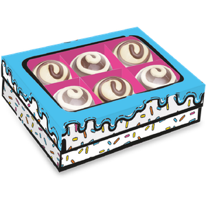 CAIXA 6 BOMBONS CARTOON CAKE