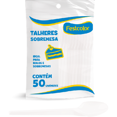 Produto Festcolor - COLHER PLÁSTICA DE SOBREMESA CRISTAL