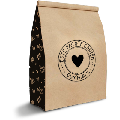 Produto Festcolor - SACO DELIVERY KRAFT G 33X26X17 CONTEM AMOR
