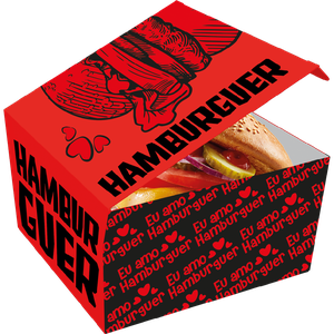 CAIXA HAMBURGUER DELIVERY VERMELHA