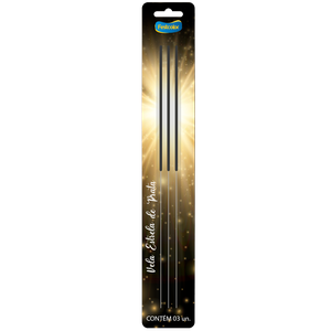 VELA ESTRELA DE PRATA 25 CM