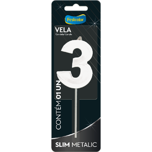 VELA SLIM METALLIC BRANCO N° 3