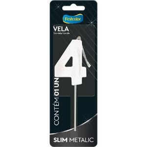 VELA SLIM METALLIC BRANCO N° 4