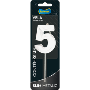 VELA SLIM METALLIC BRANCO N° 5