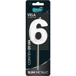 VELA SLIM METALLIC BRANCO N° 6