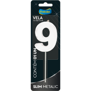 VELA SLIM METALLIC BRANCO N° 9