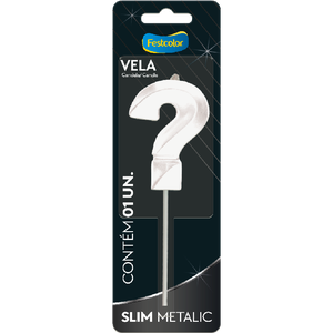 VELA SLIM METALLIC BRANCO INTERROGAÇÃO