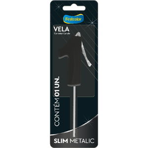 VELA SLIM METALLIC PRETO N° 1