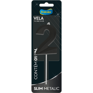 VELA SLIM METALLIC PRETO N° 2