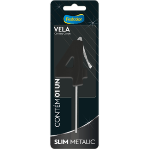 VELA SLIM METALLIC PRETO N° 4