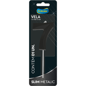 VELA SLIM METALLIC PRETO N° 7