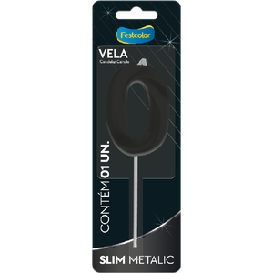 VELA SLIM METALLIC PRETO N° 0