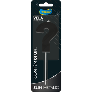 VELA SLIM METALLIC PRETO INTERROGAÇÃO