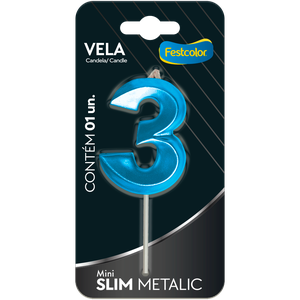 VELA MINI SLIM METALLIC AZUL N 3