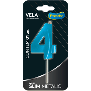 VELA MINI SLIM METALLIC AZUL N 4
