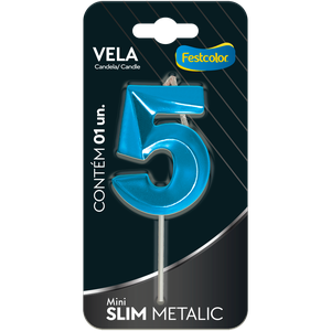 VELA MINI SLIM METALLIC AZUL N 5