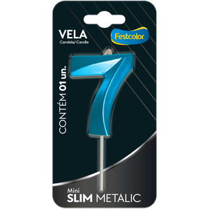 VELA MINI SLIM METALLIC AZUL N 7