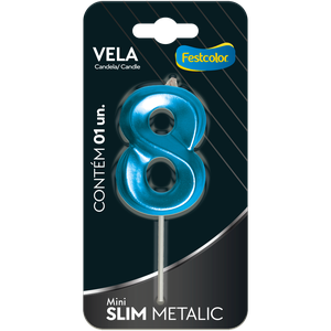 VELA MINI SLIM METALLIC AZUL N 8