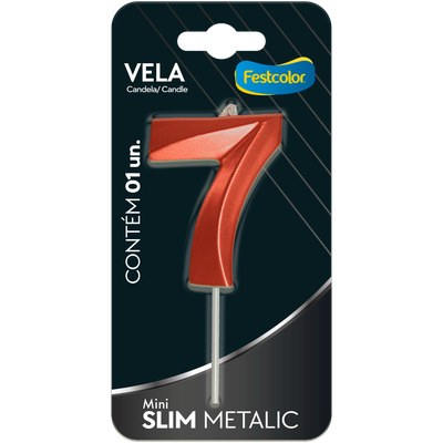 Produto Festcolor - VELA MINI SLIM METALLIC COBRE N 7