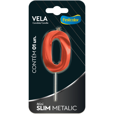 Produto Festcolor - VELA MINI SLIM METALLIC COBRE N 0