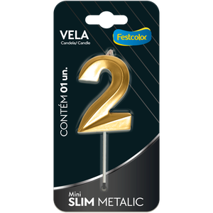 VELA MINI SLIM METALLIC OURO N 2