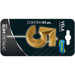 VELA MINI SLIM METALLIC OURO N 5