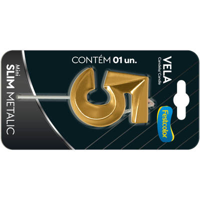 Produto Festcolor - VELA MINI SLIM METALLIC OURO N 5
