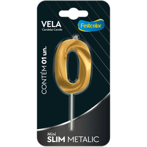 VELA MINI SLIM METALLIC OURO N 0