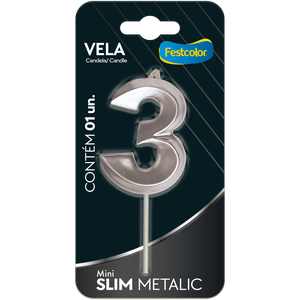 VELA MINI SLIM METALLIC PRATA N 3