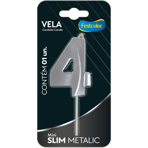 VELA MINI SLIM METALLIC PRATA N 4