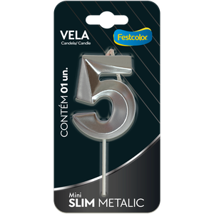 VELA MINI SLIM METALLIC PRATA N 5